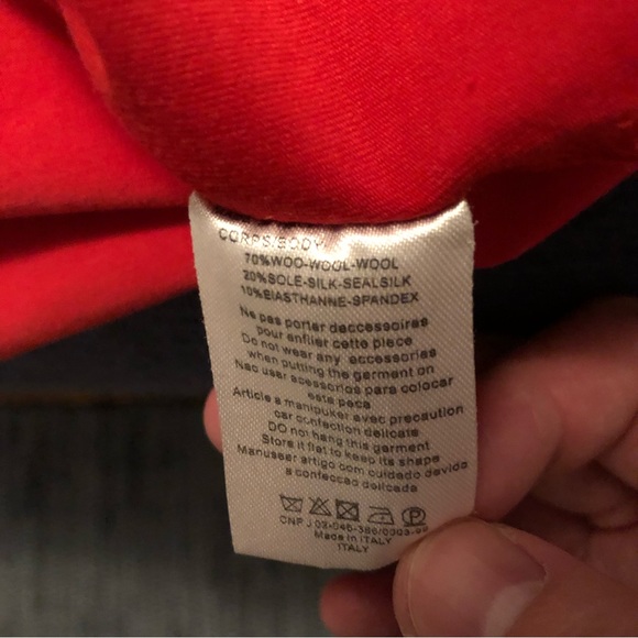 BALMAIN PARIS T-shirt Red Size Small? Wool And Silk! - Picture 8 of 8